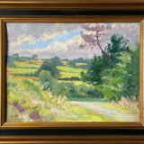 Painting "Quietude Ardennaise" Jules Mativa (XX°) HSC + frame Ardennes
