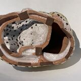 Terracotta ceramic cheetah or leopard statue, 1950s