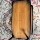 Rolling trolley in varnished mahogany
