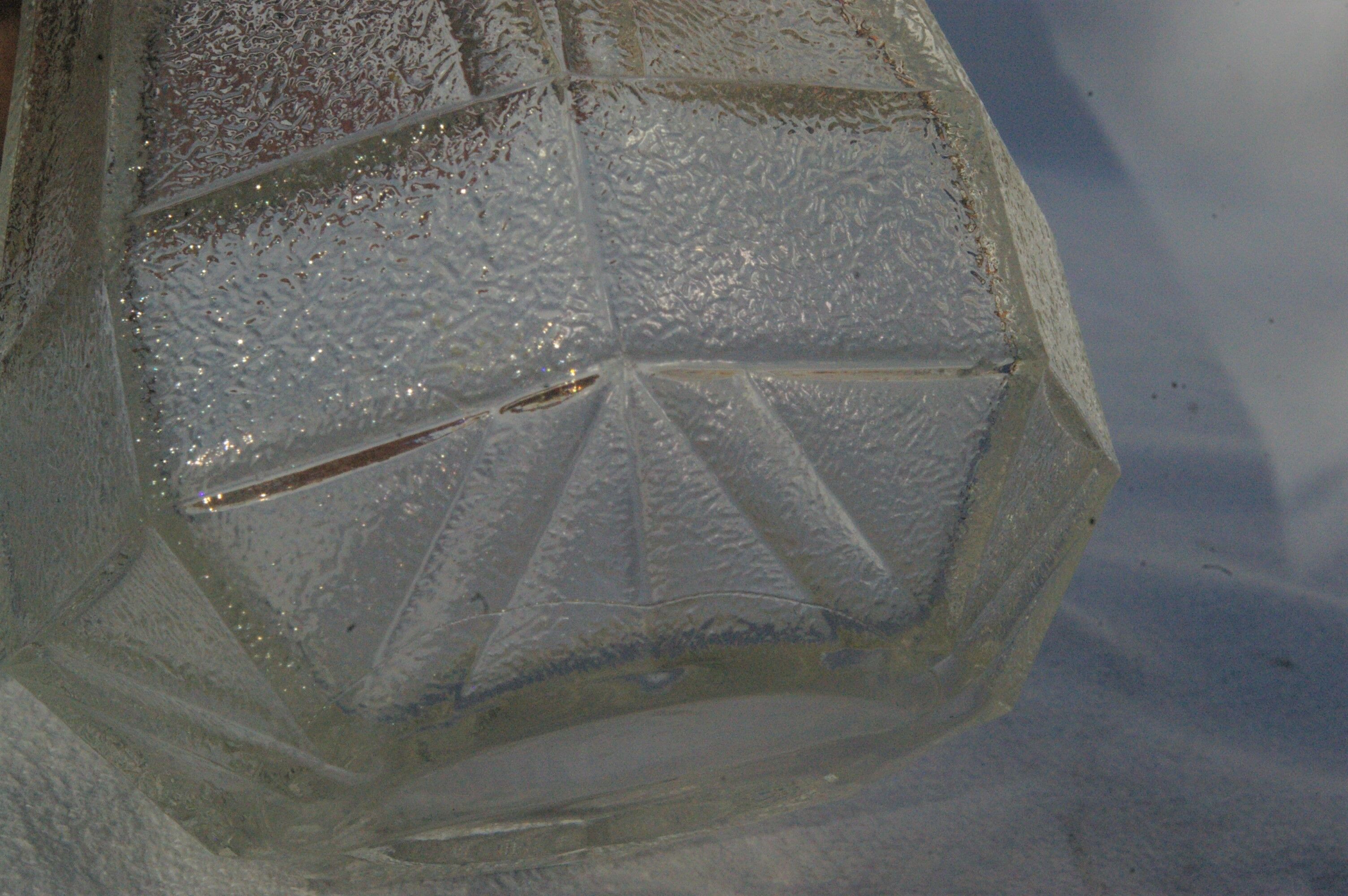 Former pitcher carafe bistro water pot in molded glass 1950s