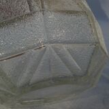 Ancien pichet carafe pot à eau de bistrot en verre moulé 1950s
