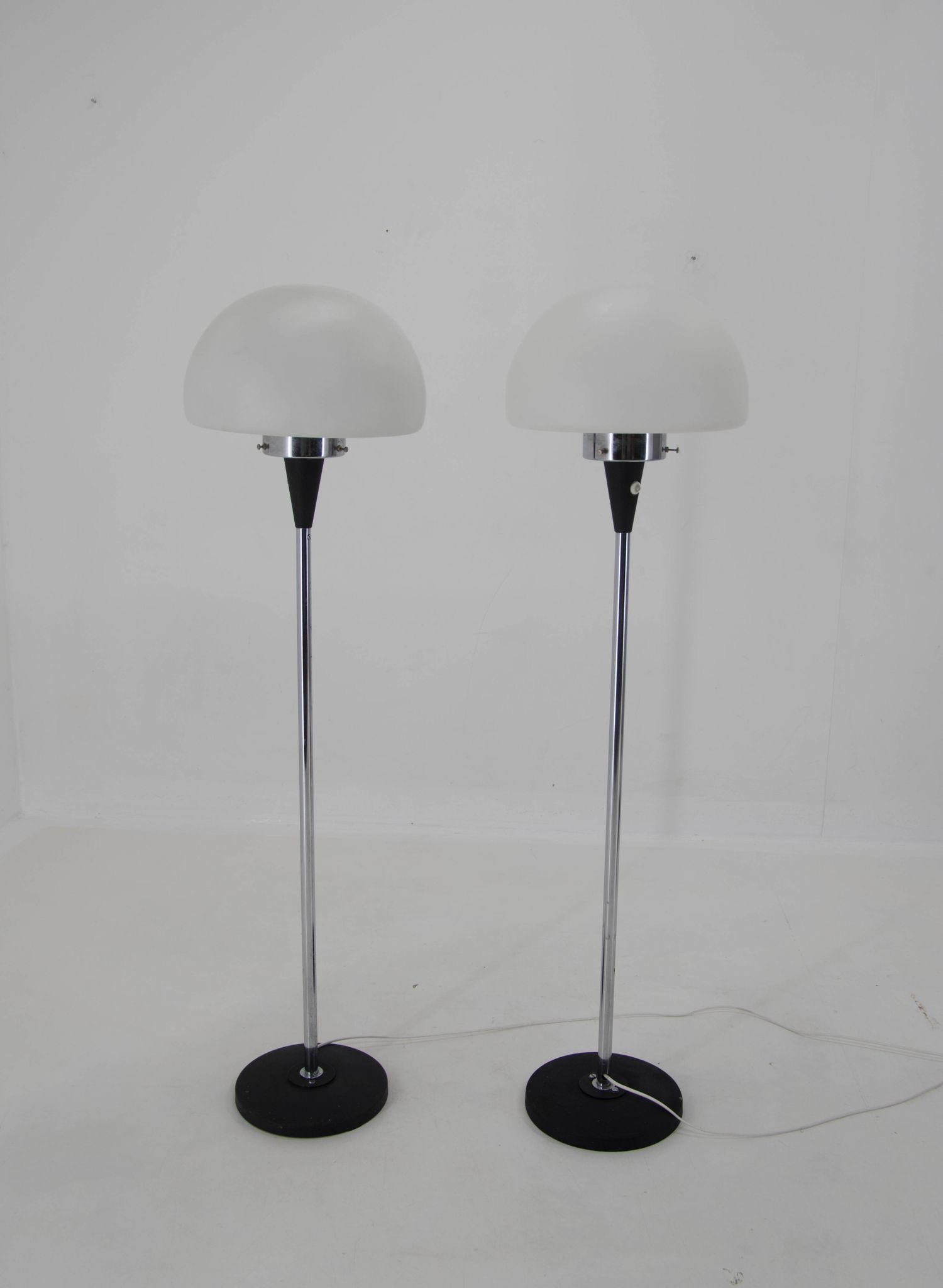 Pair of two floor lamps by Jaroslav Bejvl for Lidokov, 1960s