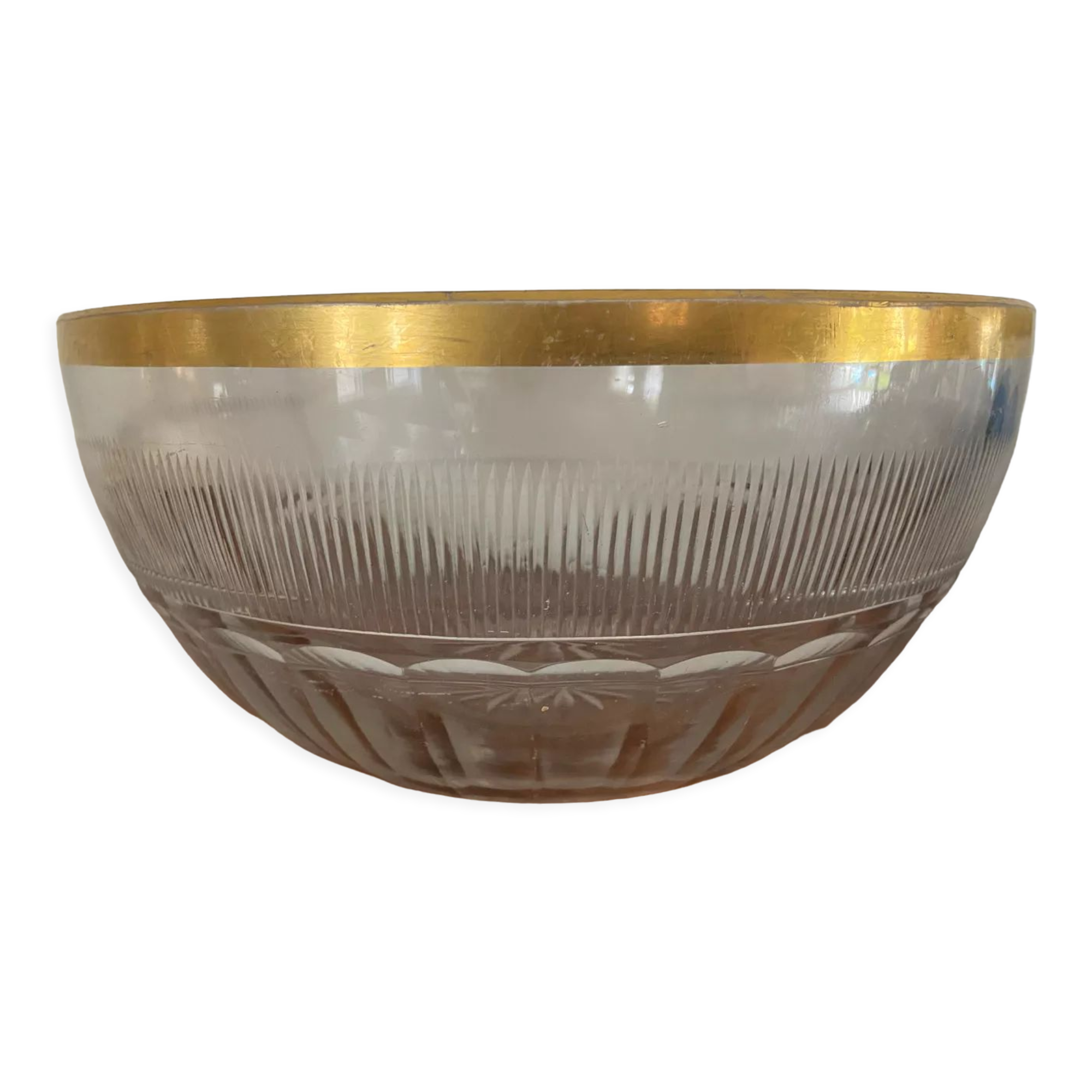 Antique crystal salad bowl