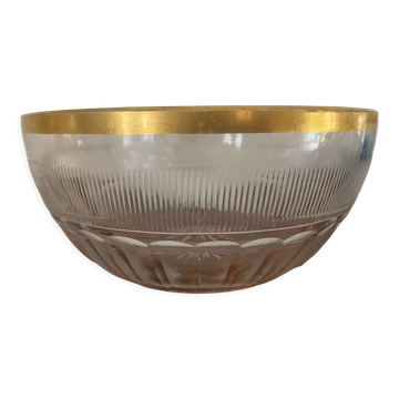 Antique crystal salad bowl