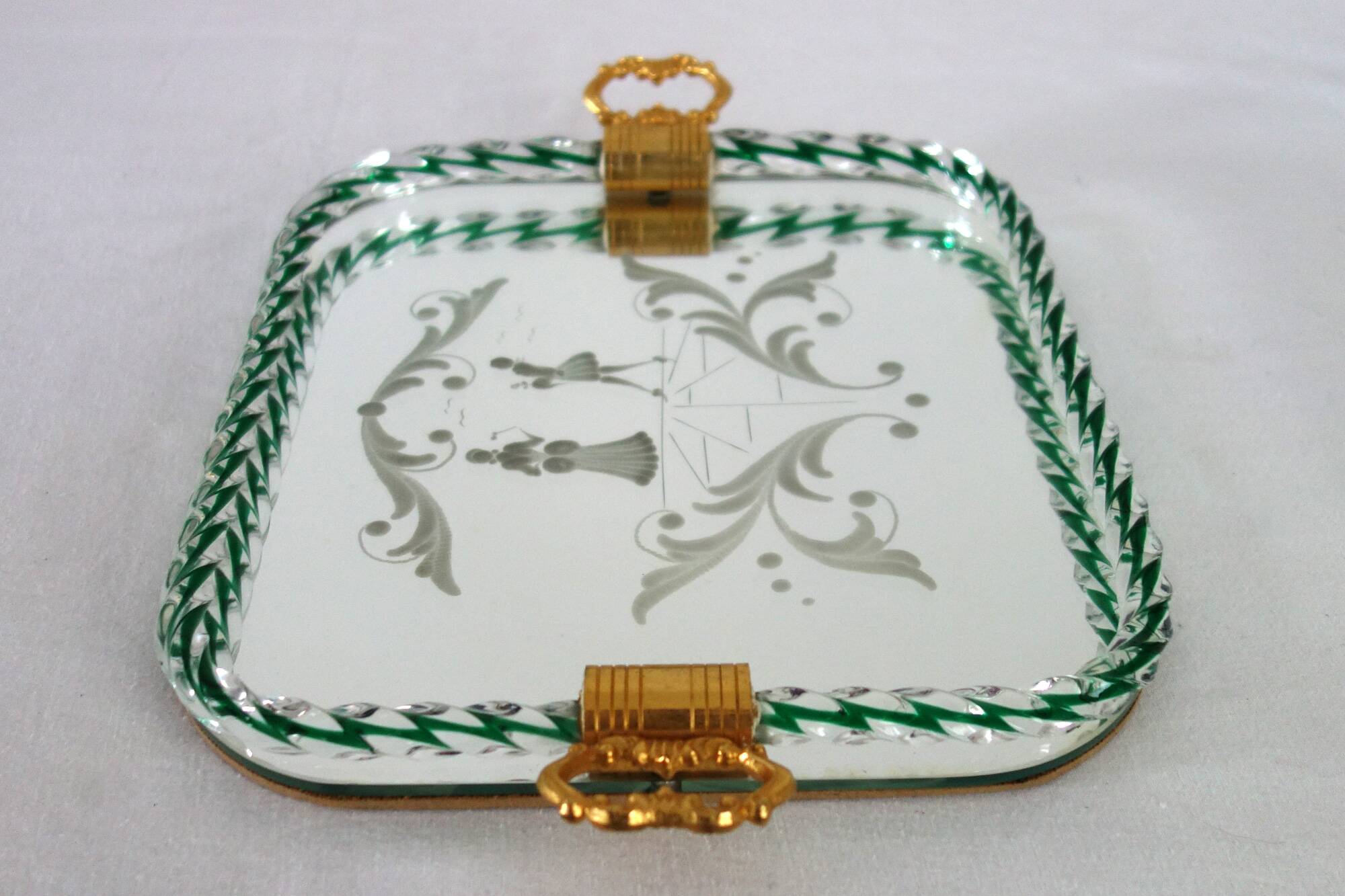 Venetian service plate, Murano 1950 twisted glass
