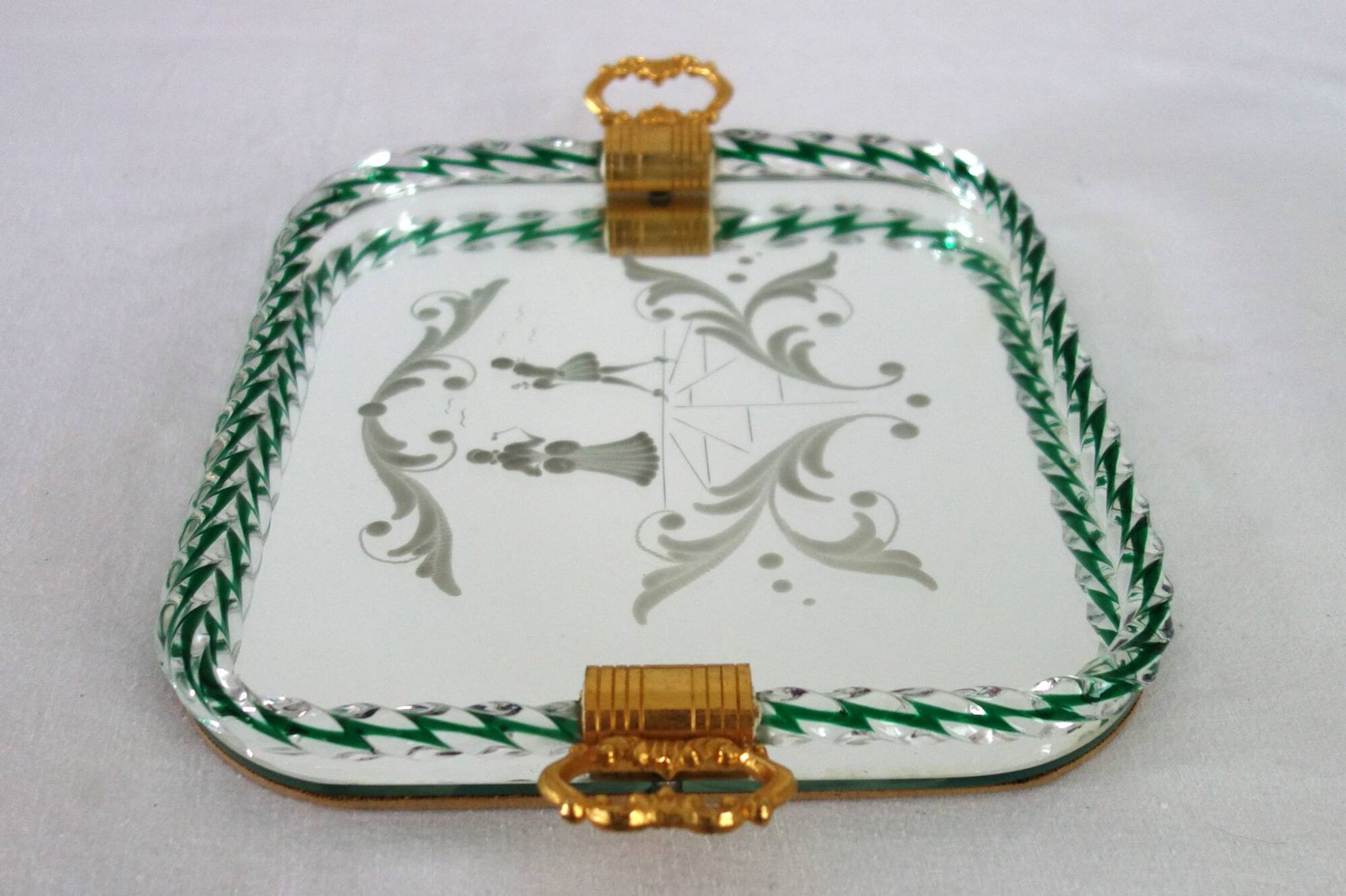 Venetian service plate, Murano 1950 twisted glass