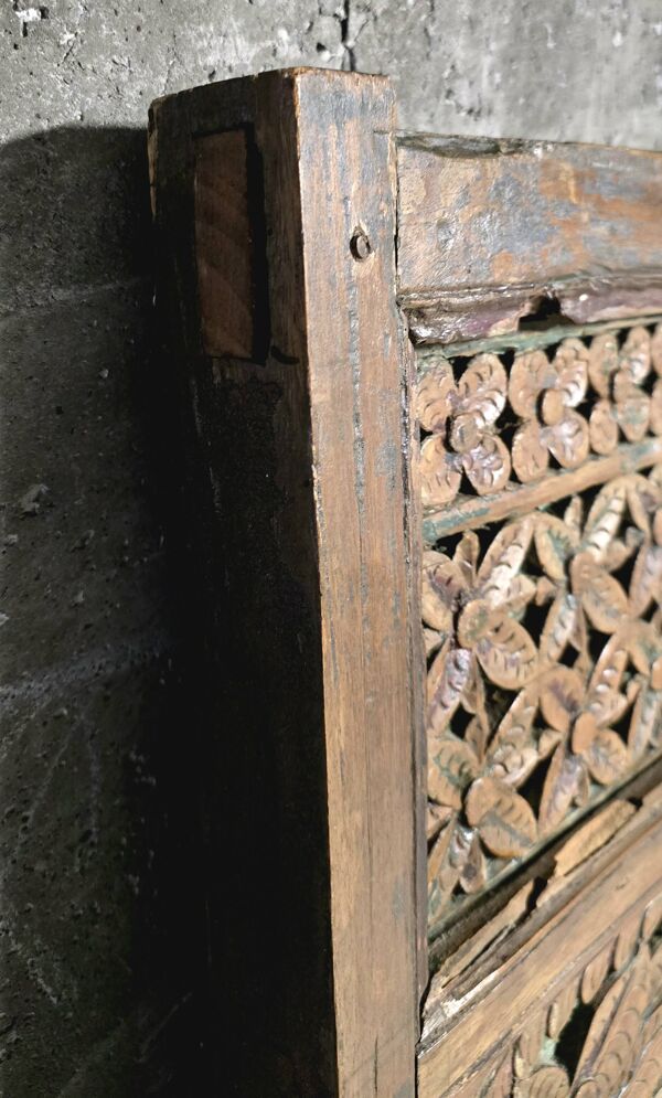 Grand miroir - tête de lit indien en bois sculpté