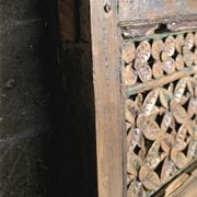 Large mirror - Indian carved wooden headboard