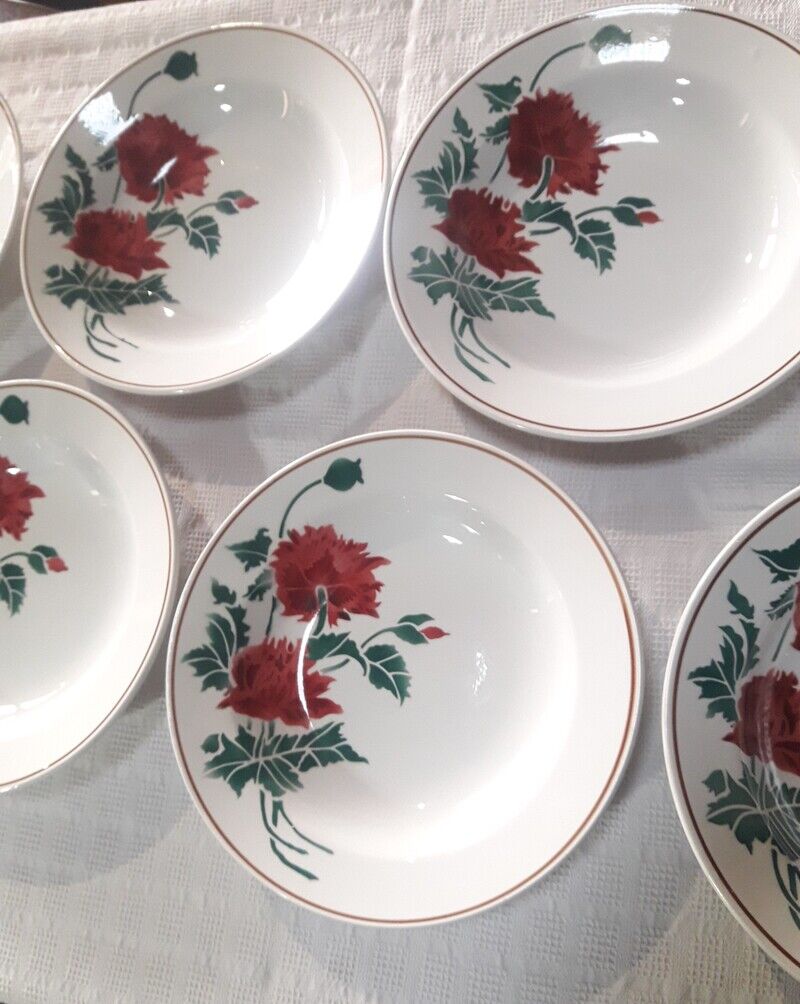 9 hollow plates Luxeuil HBCM flowers and foliage