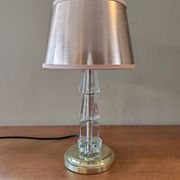 Lampe Art Déco, verre et laiton