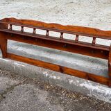 Solid wood wall shelf with 6 hooks coat rack