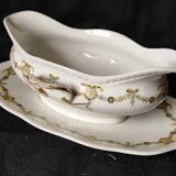 Like new! 1960/70/Laurel crown/Limoges/garland decoration/gravy boat