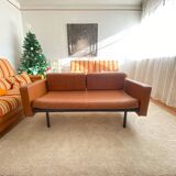 2-seater brown leather sofas from the 60s