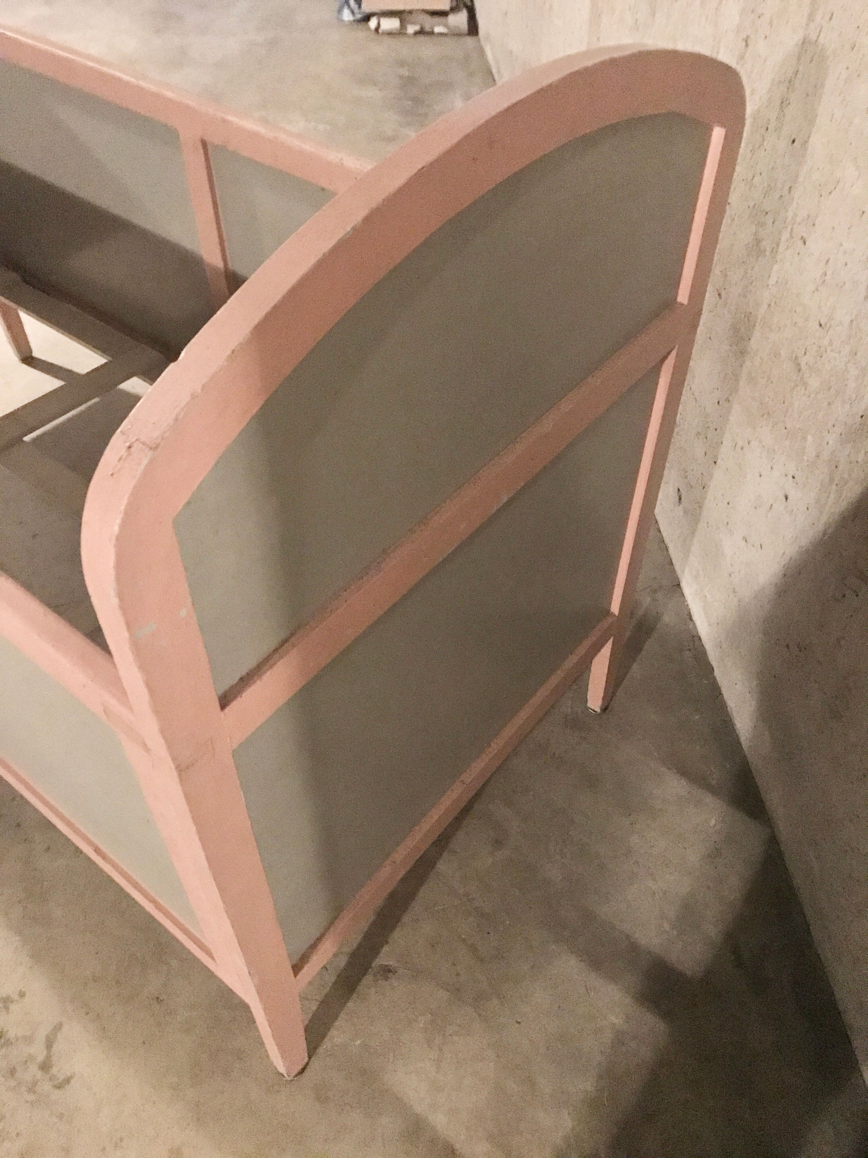 50s painted wood child bed