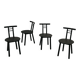 Set of 4 postmodern chairs in Italian Memphis design from the 1980s.