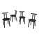 Set of 4 postmodern chairs in Italian Memphis design from the 1980s.