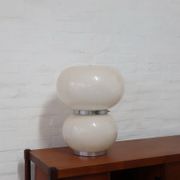 Murano pulegoso glass double shade table lamp Mazzega 1970s