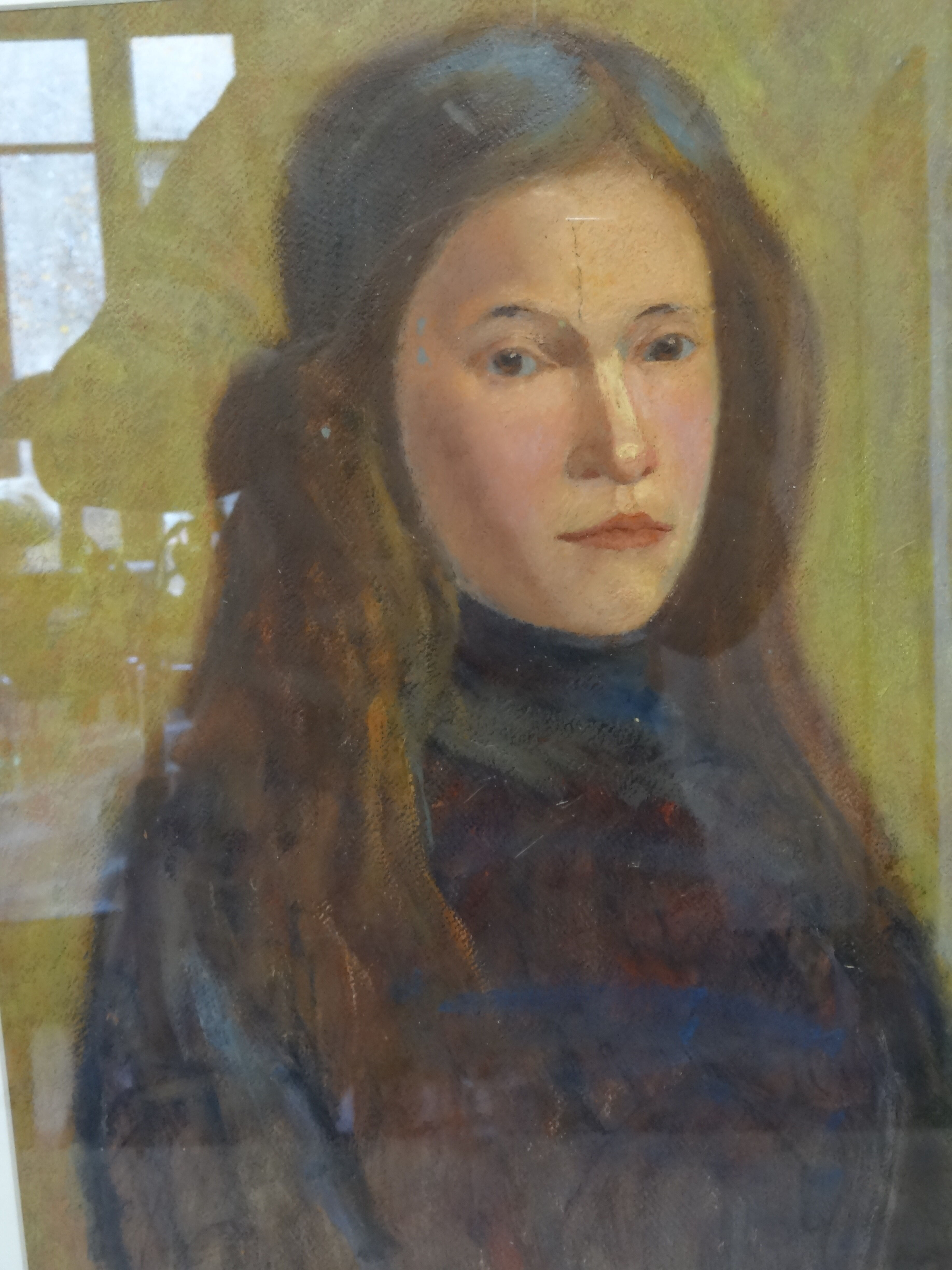 Portrait of a young girl, oil on cardboard 44 x 54 cm