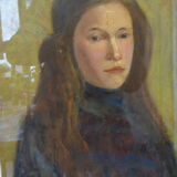 Portrait of a young girl, oil on cardboard 44 x 54 cm