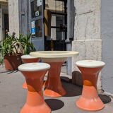 Vintage 70s coffee table and 4 stools