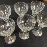 set of 6 antique cut crystal wine glasses in tulip shape from the pres