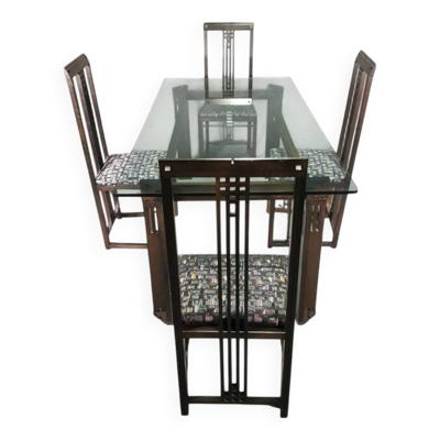 Ensemble de salle à manger / Table Galaxy / 4 chaises / Umberto Asnago / Giorgetti