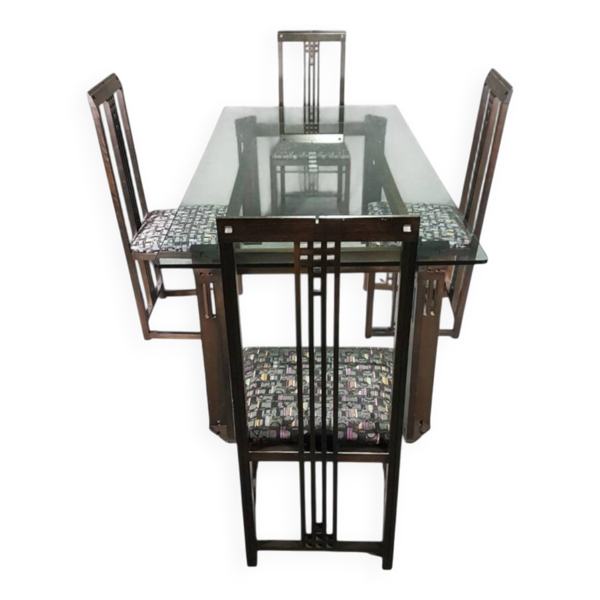 Ensemble de salle à manger / Table Galaxy / 4 chaises / Umberto Asnago / Giorgetti