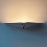 Pair of vintage wall lights, white lacquered metal, France, 1980