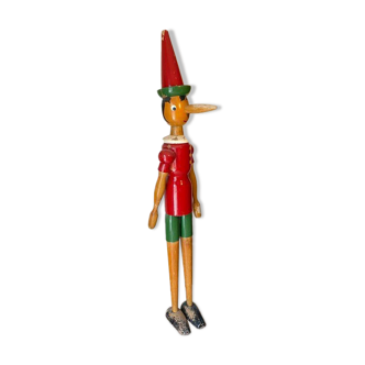 Ancien Pinocchio en bois géant rare