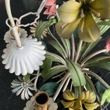 Flowered metal chandelier from the Italian 60s-70s.