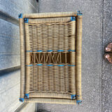 Vintage rattan storage unit