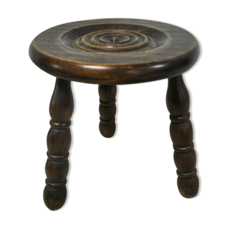 Tripod stool in turned wood