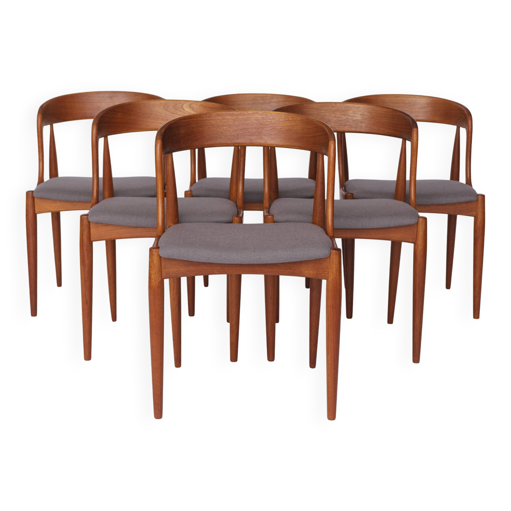Set of 6 Johannes Andersen Chairs – Model 16, Teak Dining Chairs, Uldum