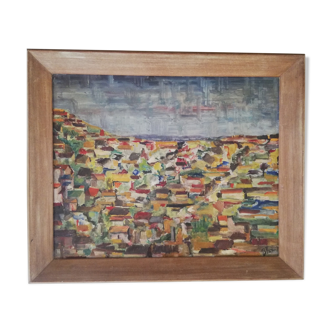 Oil on coated cardboard