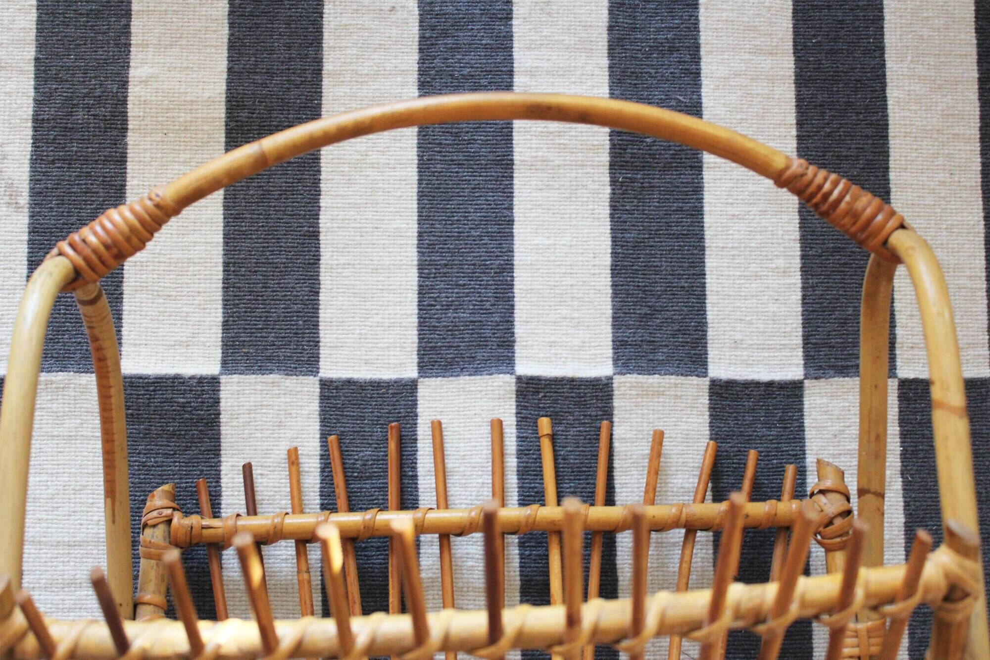 Wicker / rattan vintage magazine holder