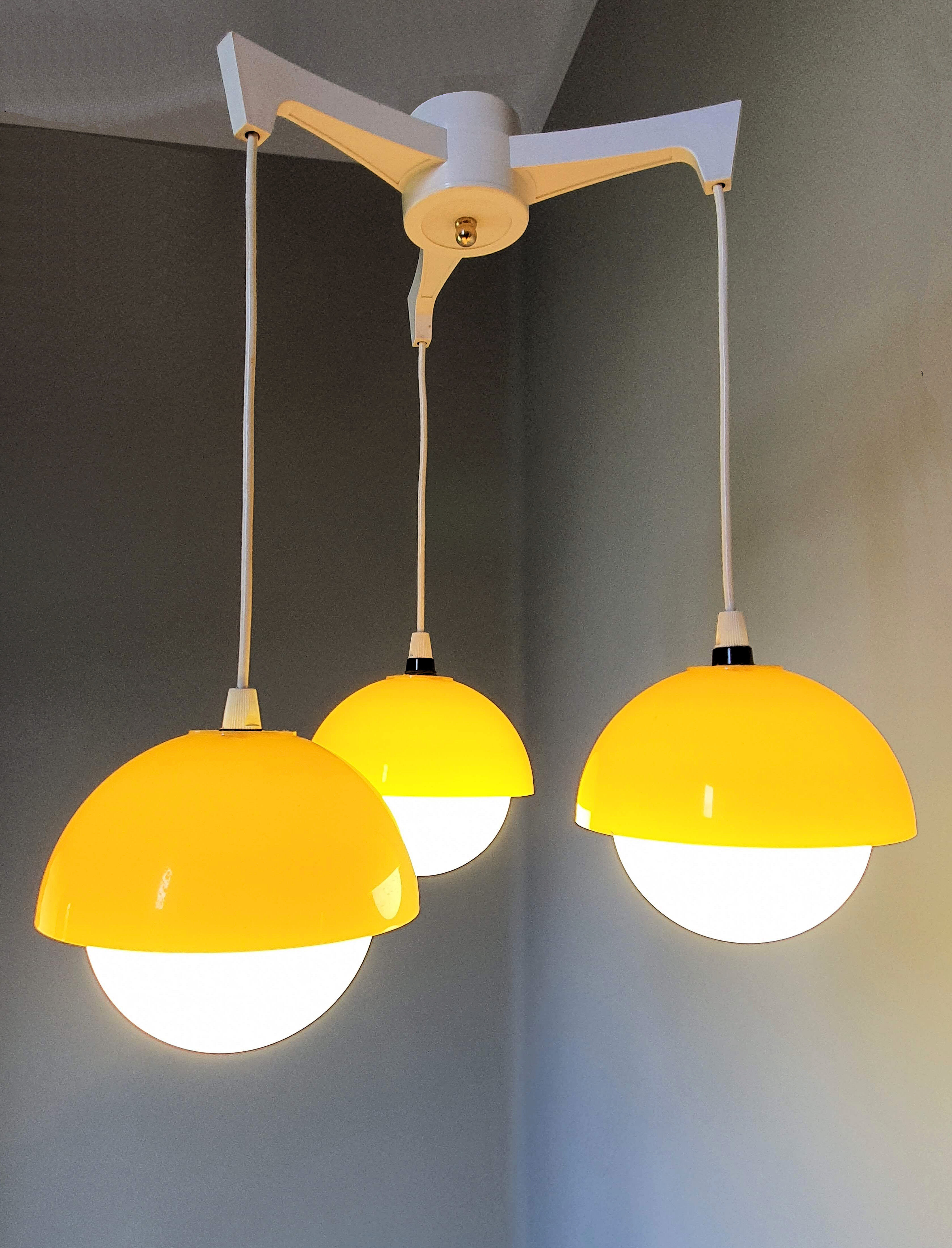 Vintage yellow pendant lamp 1970