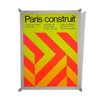Original poster Paris Built 1970 by Jean Widmer - Small Format - On linen