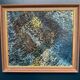Grande huile sur toile suédoise originale – « Composition » par Valter Gibson