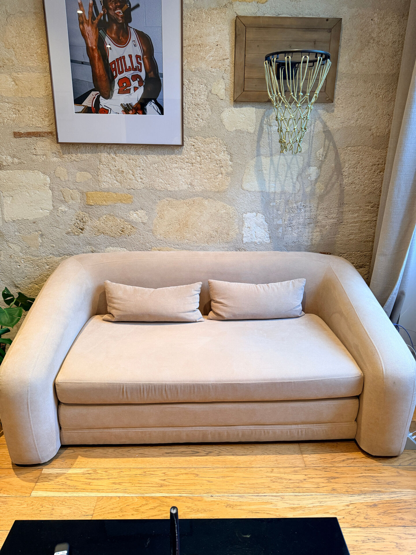 2-seater convertible sofa bed Westing model Eliot in fabric
