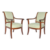 Pair of Restoration period cabriolet armchairs