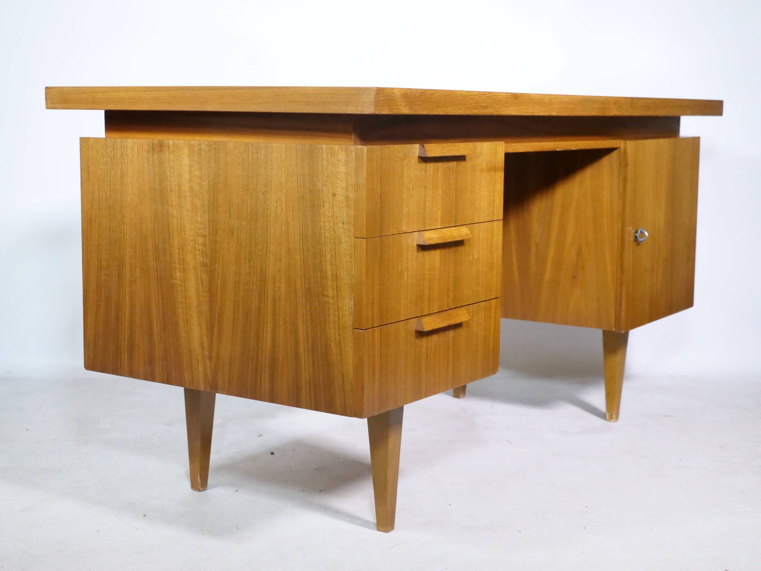 Mid-century desk, vintage design, teak, 1960s