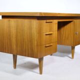 Mid-century desk, vintage design, teak, 1960s