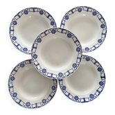 Lot de 5 assiettes en faïence ancienne Céranord St Amand - Made in France