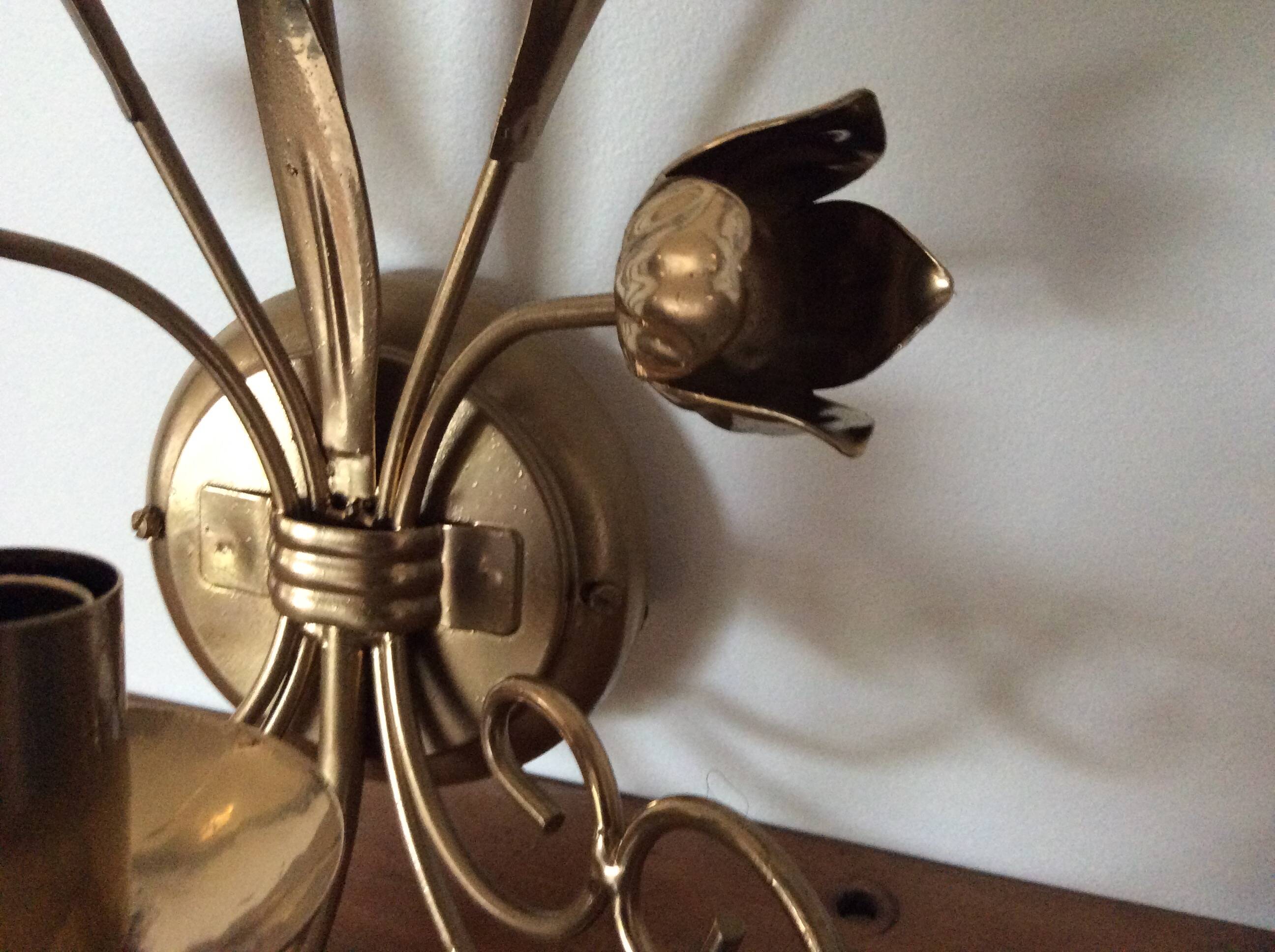 Gold metal wall light