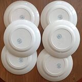 6 ironstone plates, Guadeloupe model