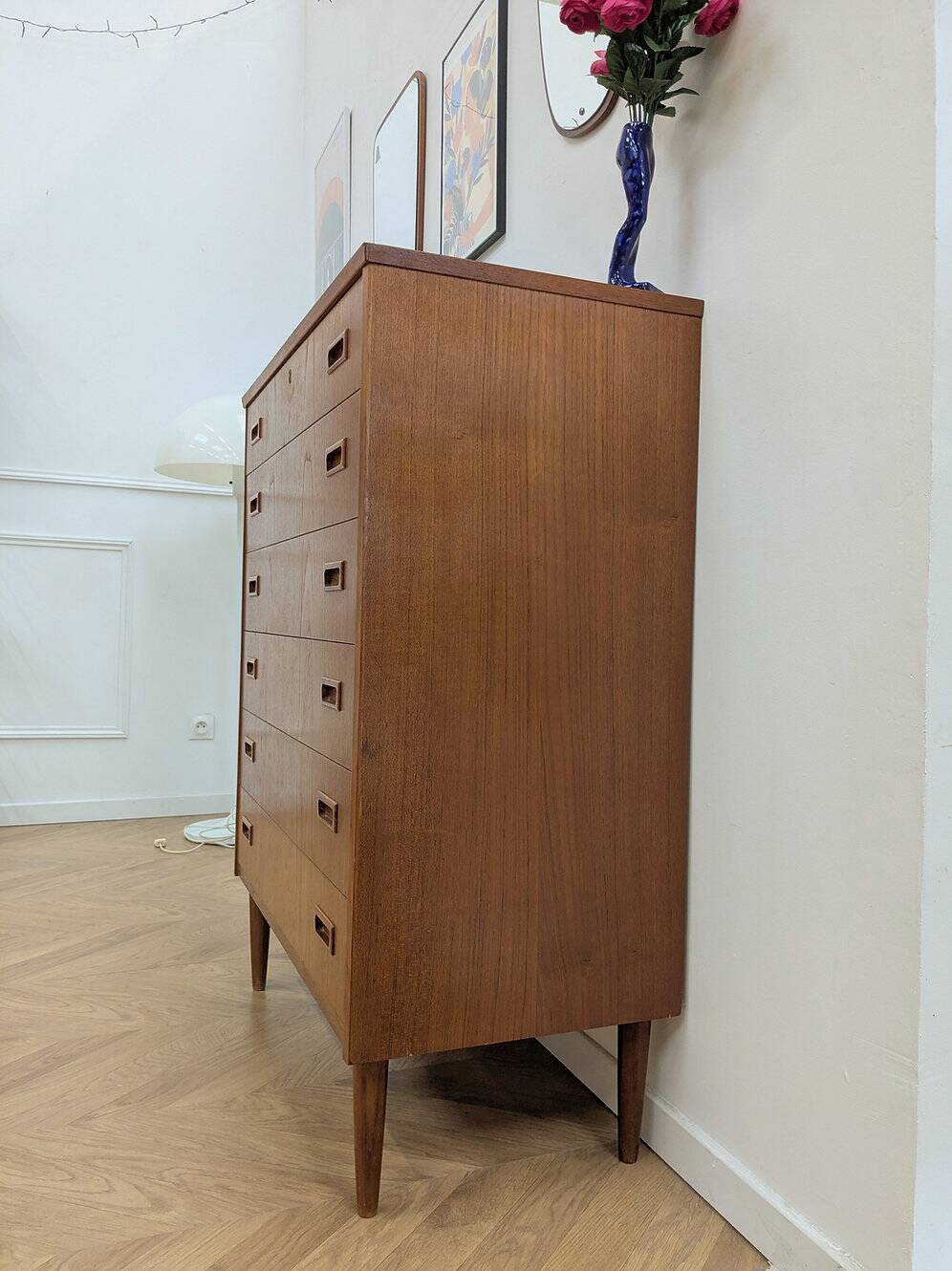 Vintage Scandinavian teak chest of drawers