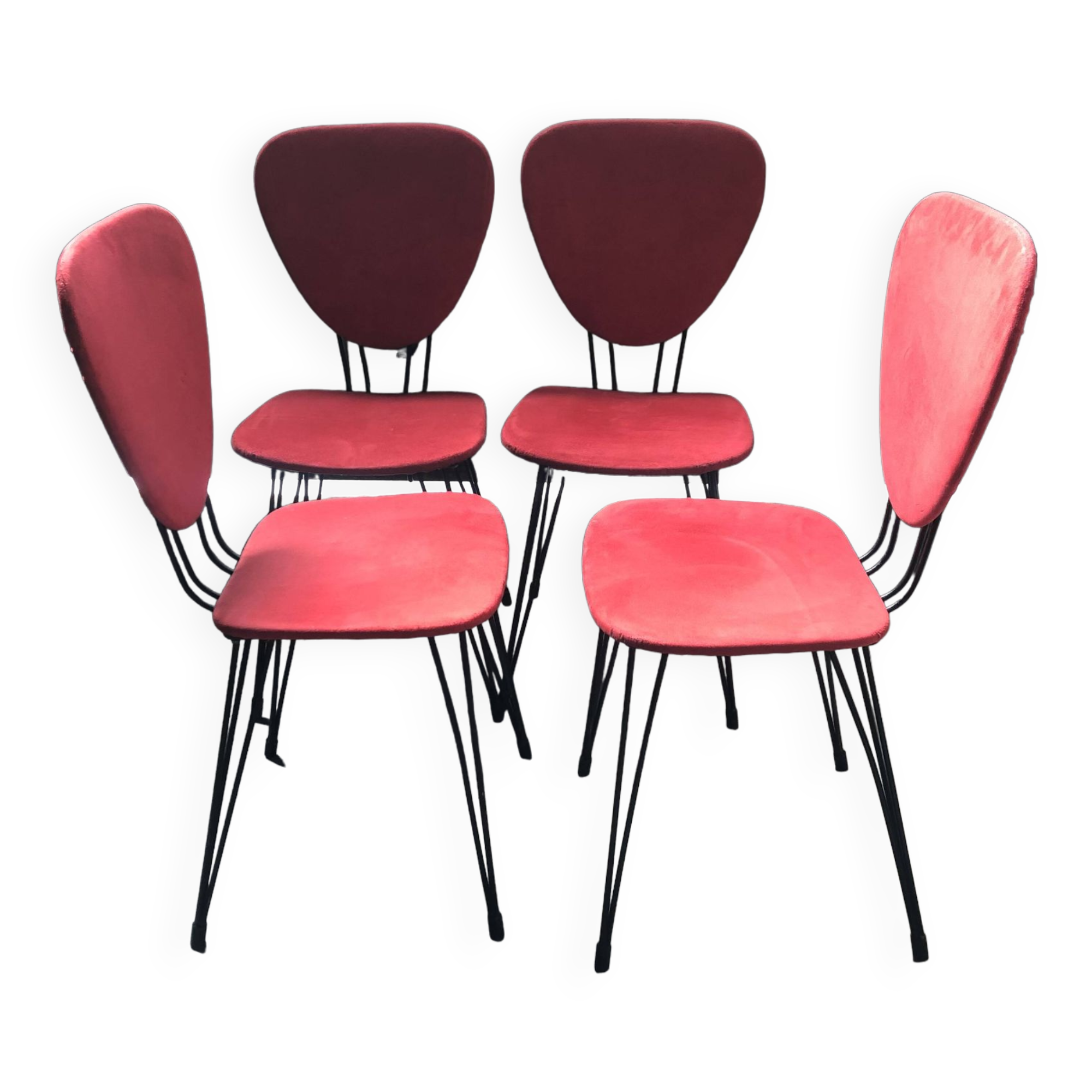 Chaises rouges vintage années 60
