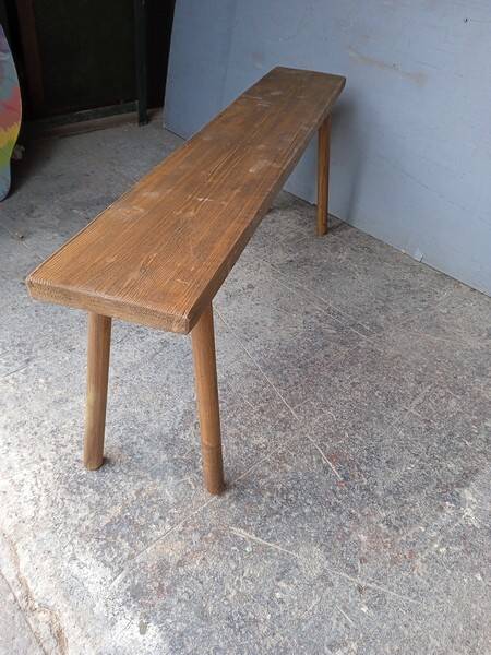 Bench 120 cm old solid wood with patina