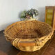 Wicker basket with wooden handles