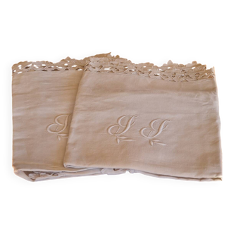 2 monogrammed pillowcases
